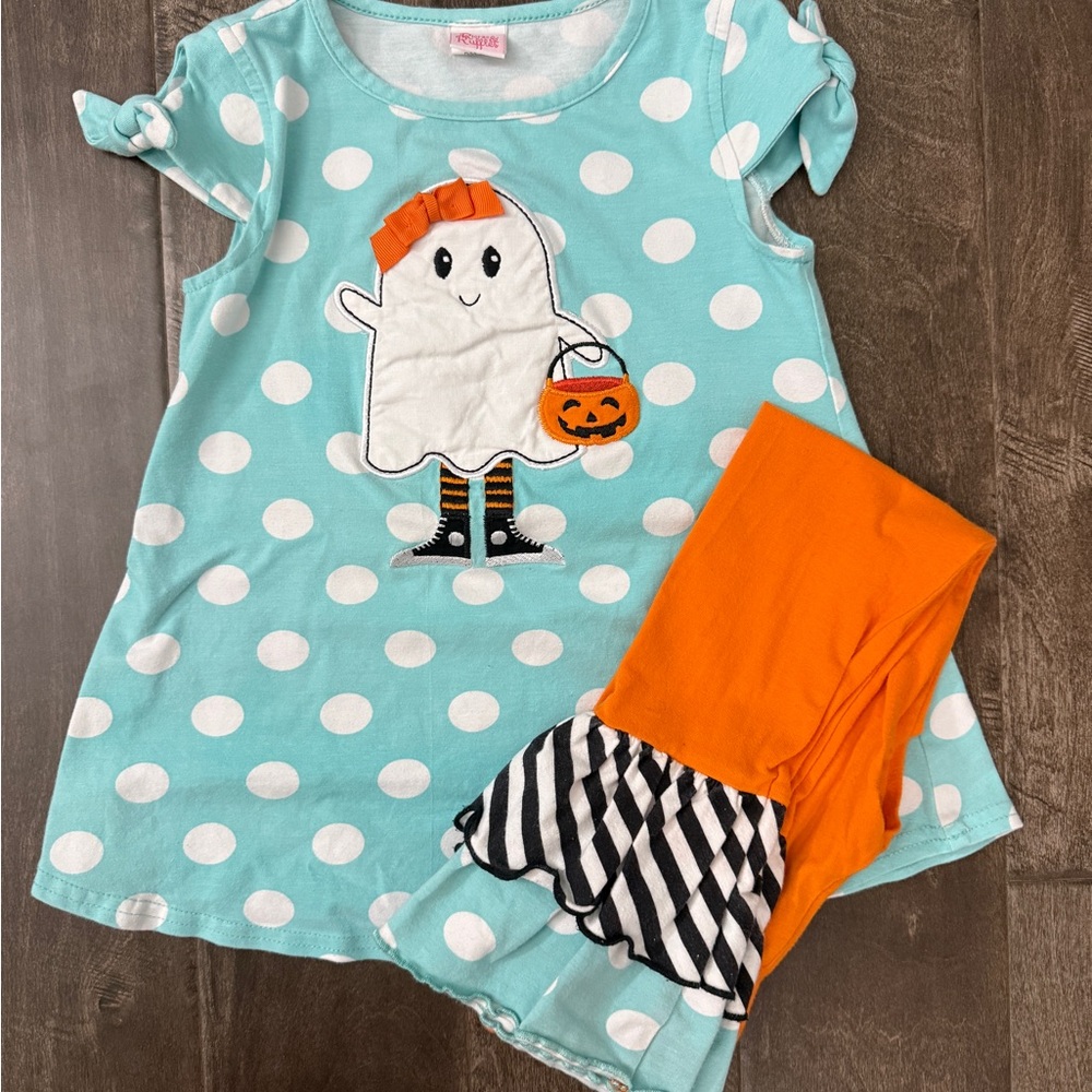 Ricrac & Ruffles Ghost Tunic/Pant Set